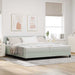 Pat cu arcuri cu headboard Gri deschis 200 x 200 cm Catifea - WALTI WALTI