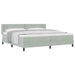 Pat cu arcuri cu headboard Gri deschis 200 x 200 cm Catifea - WALTI WALTI
