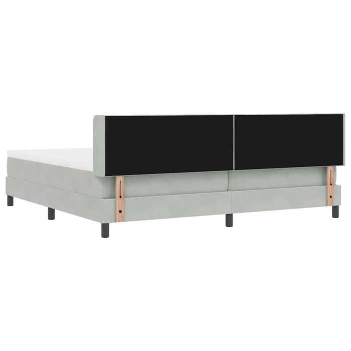 Pat cu arcuri cu headboard Gri deschis 200 x 200 cm Catifea - WALTI WALTI