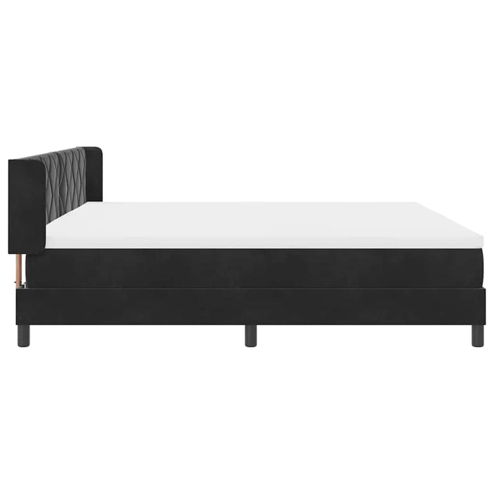 Pat cu Saltea cu Arcuri Negru 100x200 cm Catifea Negru - WALTI WALTI