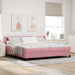 Pat cu arcuri cu headboard Manual Roz 200 x 200 cm Catifea - WALTI WALTI
