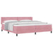 Pat cu arcuri cu headboard Manual Roz 200 x 200 cm Catifea - WALTI WALTI
