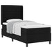 Pat cu arcuri cu saltea cu headboard Negru 90 x 190 cm țesătură - WALTI WALTI