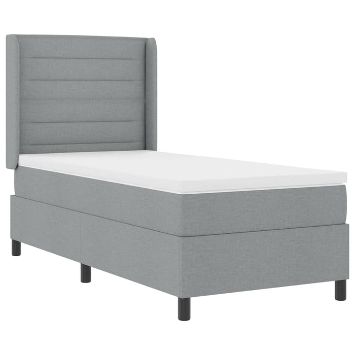 Pat cu arcuri cu saltea Gri deschis 100 x 200 cm țesătură - WALTI WALTI