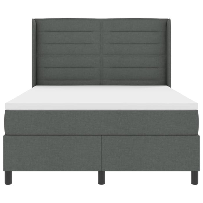 Pat cu arcuri cu saltea Gri închis 140 x 190 cm țesătură - WALTI WALTI