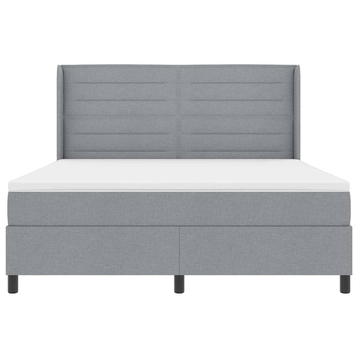 Pat cu arcuri cu pernă Manual Gri deschis 200 x 180 cm țesătură WALTI