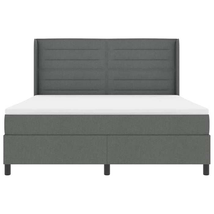 Pat cu arcuri cu saltea Gri închis 180 x 200 cm țesătură - WALTI WALTI