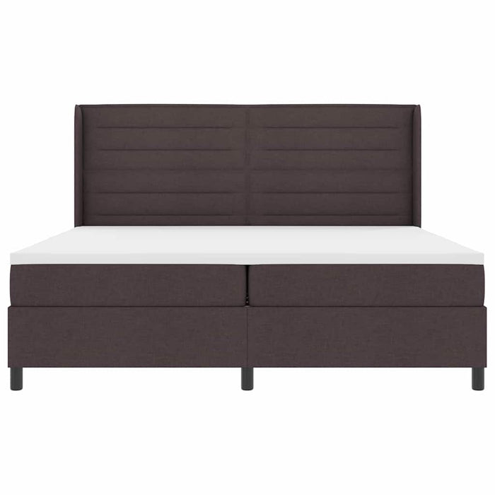 Pat cu arcuri cu saltea Maro închis 200 x 200 cm țesătură - WALTI WALTI