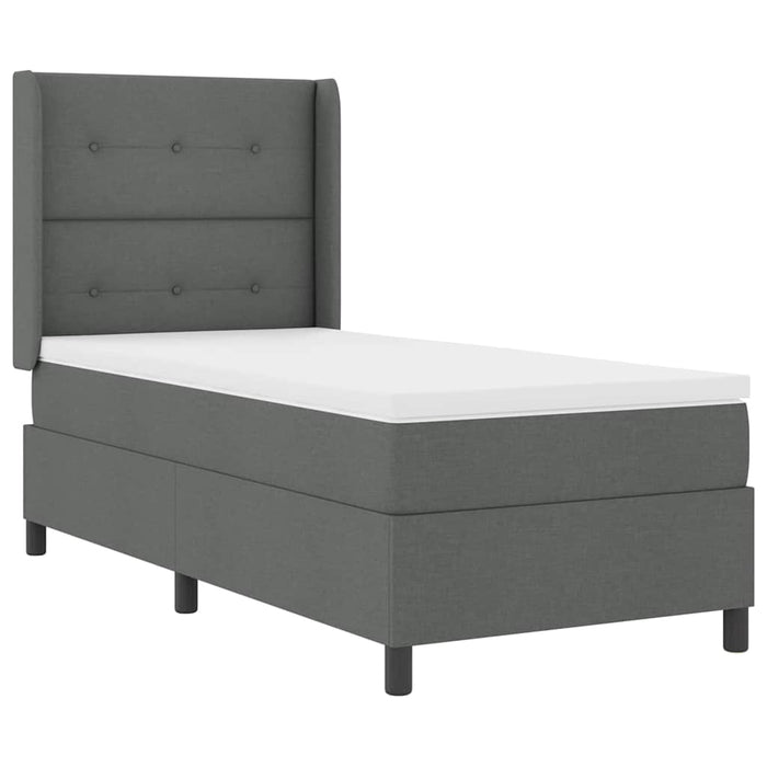 Pat cu arcuri cu pernă Manual Gri închis 190 x 90 cm țesătură WALTI