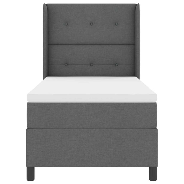Pat cu arcuri cu pernă Manual Gri închis 190 x 90 cm țesătură WALTI