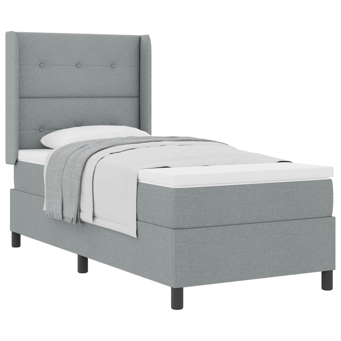 Pat cu arcuri cu pernă Manual Gri deschis 200 x 100 cm țesătură WALTI