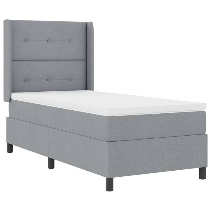 Pat cu arcuri cu pernă Manual Gri deschis 200 x 100 cm țesătură WALTI