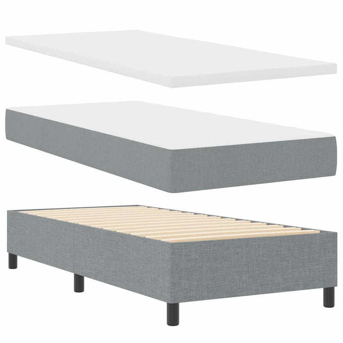 Pat cu arcuri cu pernă Manual Gri deschis 200 x 100 cm țesătură WALTI