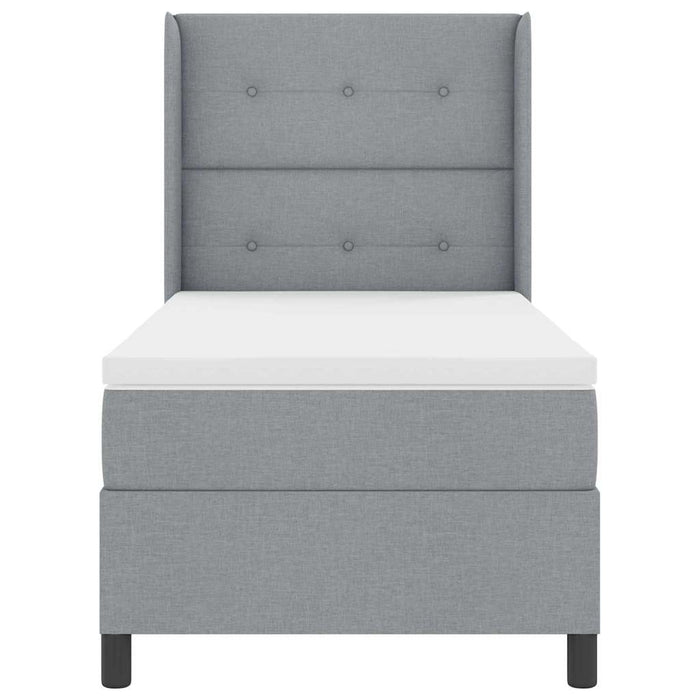 Pat cu arcuri cu pernă Manual Gri deschis 200 x 100 cm țesătură WALTI