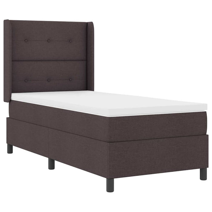Pat cu arcuri cu pernă Manual Maro închis 200 x 100 cm țesătură - WALTI WALTI