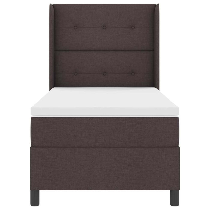 Pat cu arcuri cu pernă Manual Maro închis 200 x 100 cm țesătură - WALTI WALTI