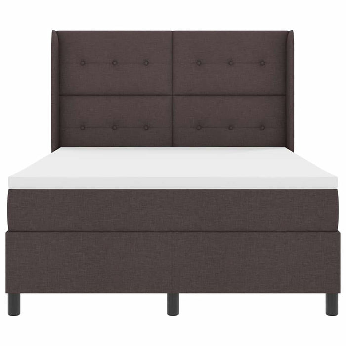 Pat cu arcuri cu saltea Maro închis 140 x 190 cm țesătură - WALTI WALTI