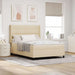 Pat cu arcuri cu saltea cu headboard Crem 140 x 190 cm țesătură - WALTI WALTI