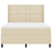 Pat cu arcuri cu saltea cu headboard Crem 140 x 190 cm țesătură - WALTI WALTI