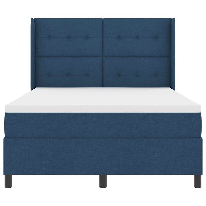 Pat cu arcuri cu saltea albastru 140 x 190 cm țesătură - WALTI WALTI