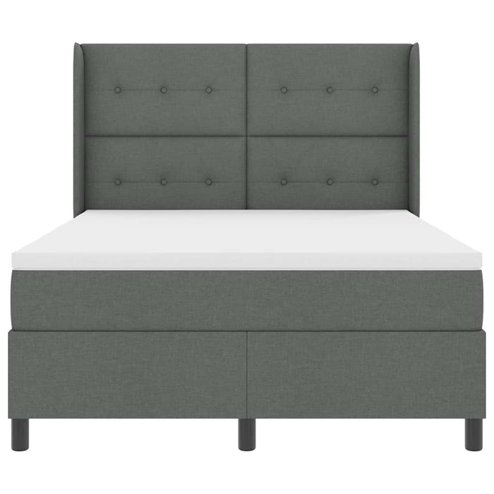 Pat cu arcuri cu saltea Gri închis 140 x 200 cm țesătură - WALTI WALTI