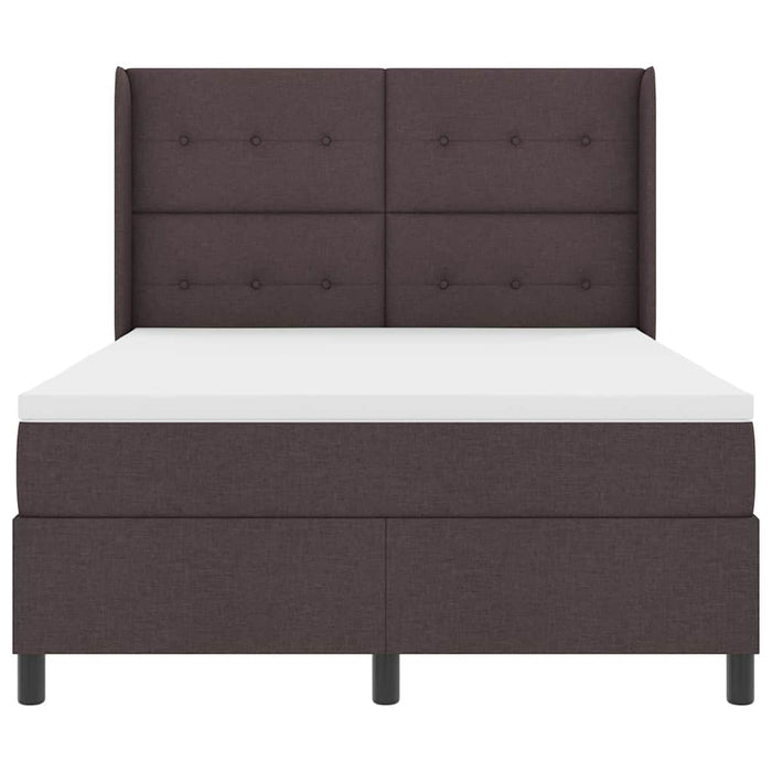 Pat cu arcuri cu saltea Maro închis 140 x 200 cm țesătură - WALTI WALTI