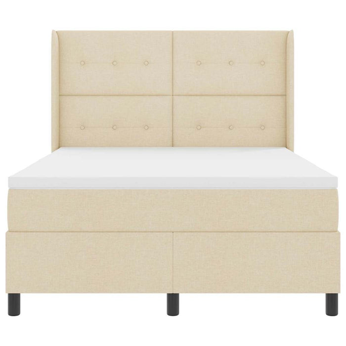 Pat cu arcuri cu saltea cu headboard Crem 160 x 200 cm țesătură - WALTI WALTI