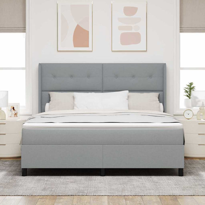 Pat cu arcuri cu saltea Gri deschis 180 x 200 cm țesătură - WALTI WALTI