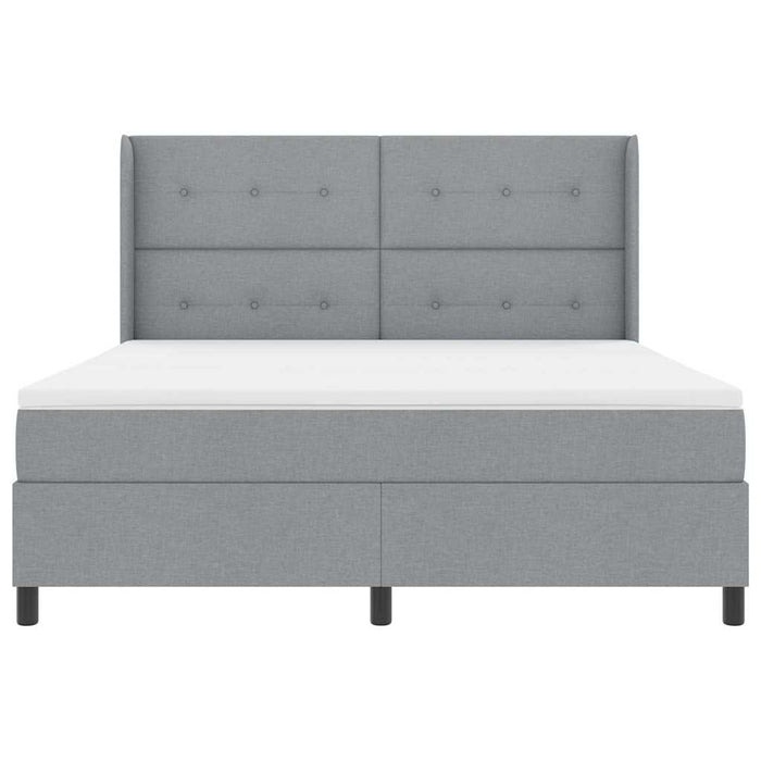 Pat cu arcuri cu saltea Gri deschis 180 x 200 cm țesătură - WALTI WALTI