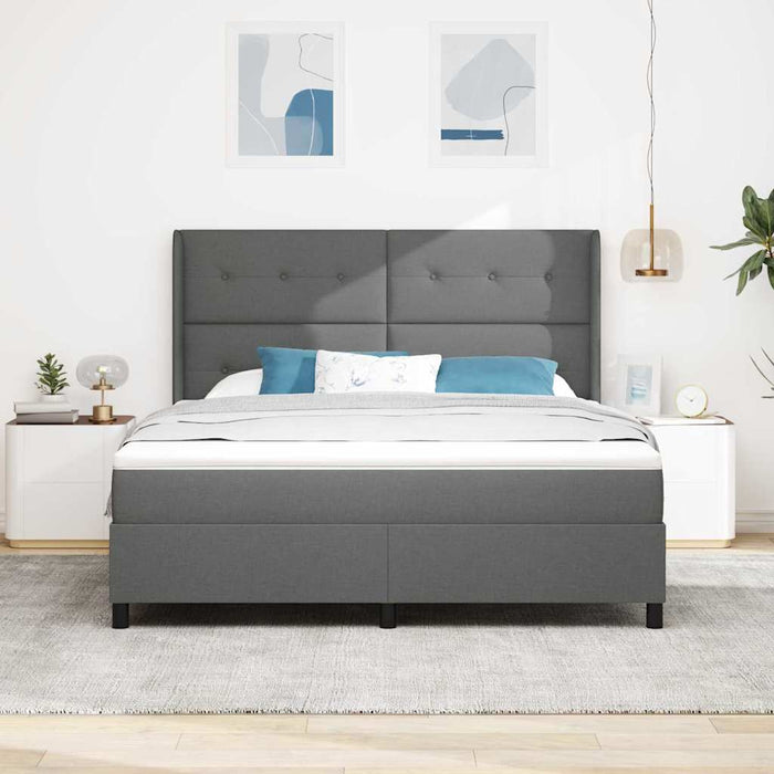 Pat cu arcuri cu pernă Manual Gri închis 200 x 180 cm țesătură WALTI