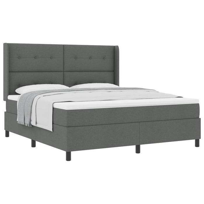 Pat cu arcuri cu pernă Manual Gri închis 200 x 180 cm țesătură WALTI
