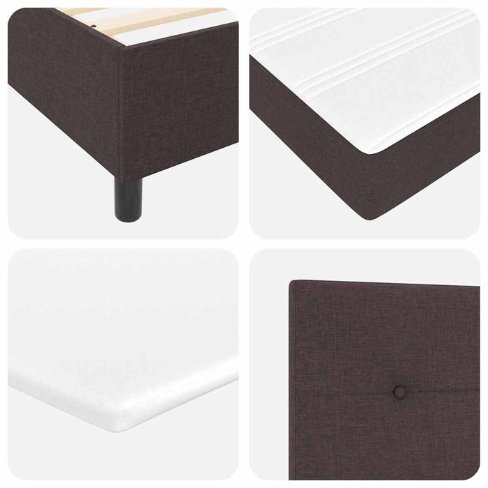 Pat cu arcuri cu pernă Manual Maro închis 200 x 180 cm țesătură WALTI