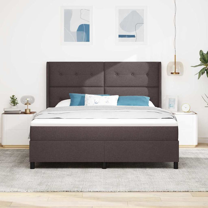 Pat cu arcuri cu pernă Manual Maro închis 200 x 180 cm țesătură WALTI