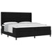 Pat cu arcuri cu pernă cu headboard Negru 200 x 200 cm țesătură - WALTI WALTI