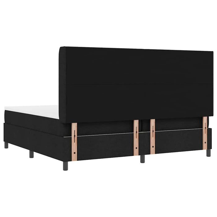 Pat cu arcuri cu pernă cu headboard Negru 200 x 200 cm țesătură - WALTI WALTI