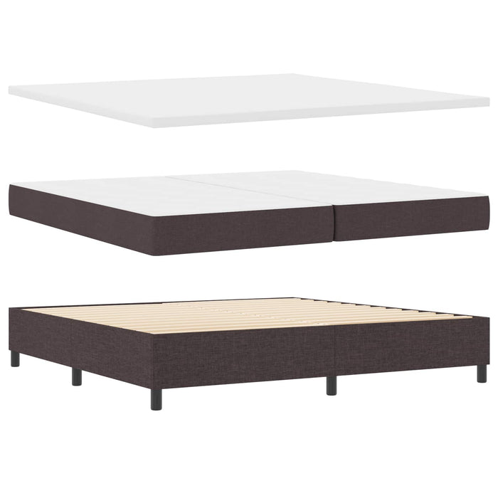 Pat cu arcuri cu pernă Manual Maro închis 200 x 200 cm țesătură WALTI