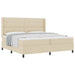 Pat cu arcuri cu saltea cu headboard Crem 200 x 200 cm țesătură - WALTI WALTI