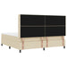 Pat cu arcuri cu saltea cu headboard Crem 200 x 200 cm țesătură - WALTI WALTI