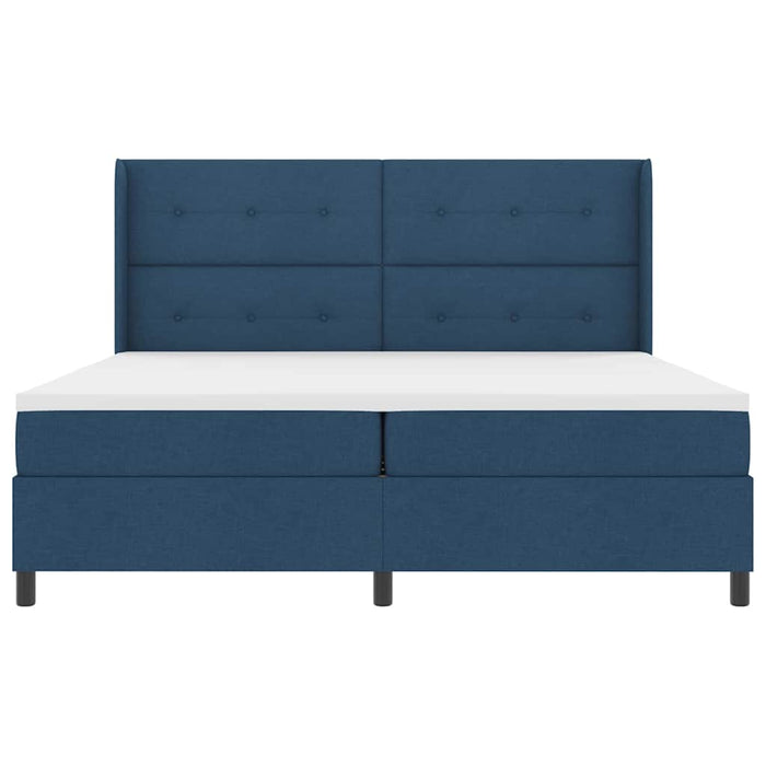 Pat cu arcuri cu saltea albastru 200 x 200 cm țesătură - WALTI WALTI
