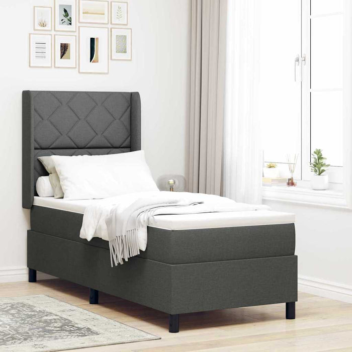 Pat cu arcuri cu pernă Manual Gri închis 200 x 80 cm țesătură WALTI