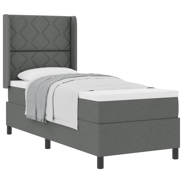 Pat cu arcuri cu pernă Manual Gri închis 200 x 80 cm țesătură WALTI
