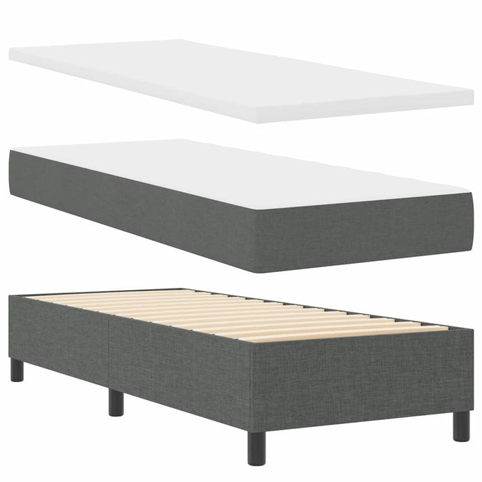 Pat cu arcuri cu pernă Manual Gri închis 200 x 80 cm țesătură WALTI