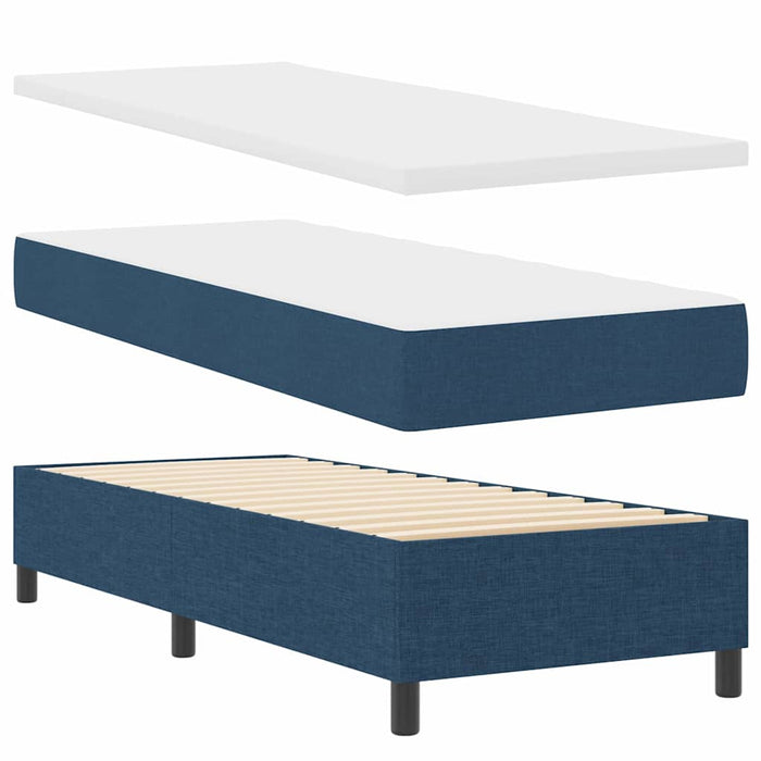Pat cu arcuri cu pernă Manual albastru 200 x 80 cm țesătură WALTI