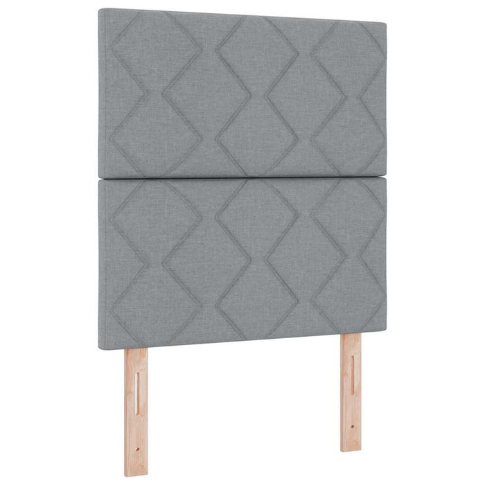 Pat cu arcuri cu pernă Manual Gri deschis 190 x 90 cm țesătură WALTI