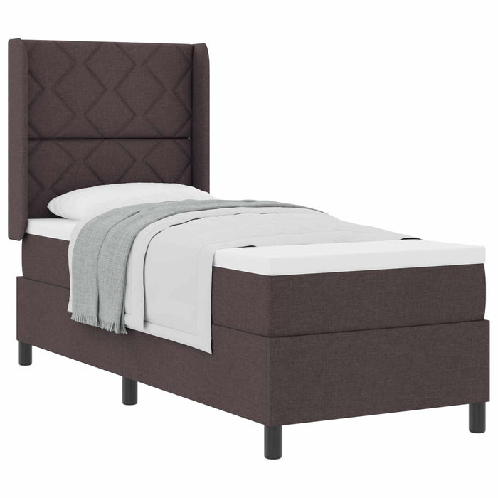 Pat cu arcuri cu pernă Manual Maro închis 190 x 90 cm țesătură - WALTI WALTI