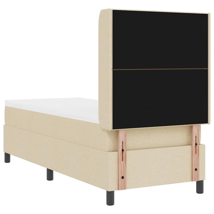 Pat cu arcuri cu pernă cu headboard Crem 190 x 90 cm țesătură WALTI