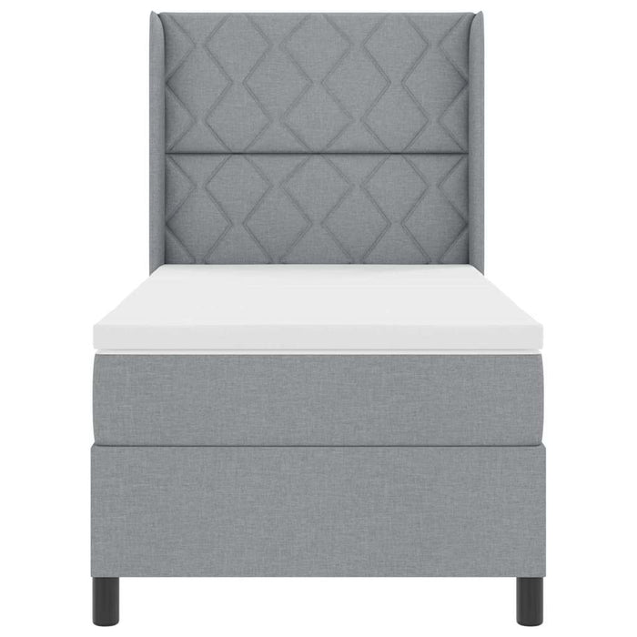 Pat cu arcuri cu pernă Manual Gri deschis 200 x 90 cm țesătură - WALTI WALTI