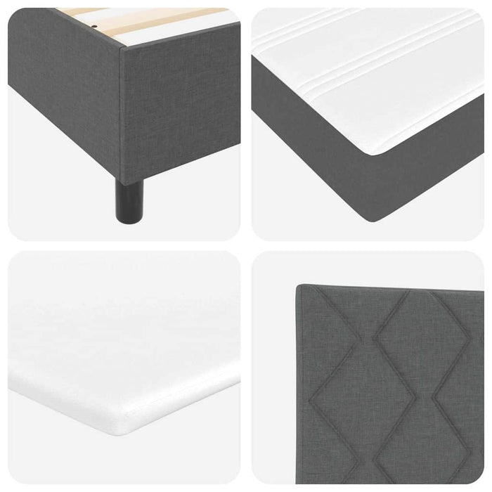 Pat cu arcuri cu pernă Manual Gri închis 200 x 90 cm țesătură WALTI