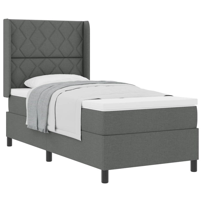 Pat cu arcuri cu pernă Manual Gri închis 200 x 90 cm țesătură WALTI