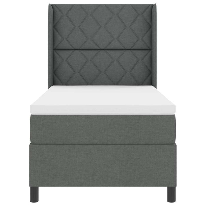 Pat cu arcuri cu pernă Manual Gri închis 200 x 90 cm țesătură WALTI